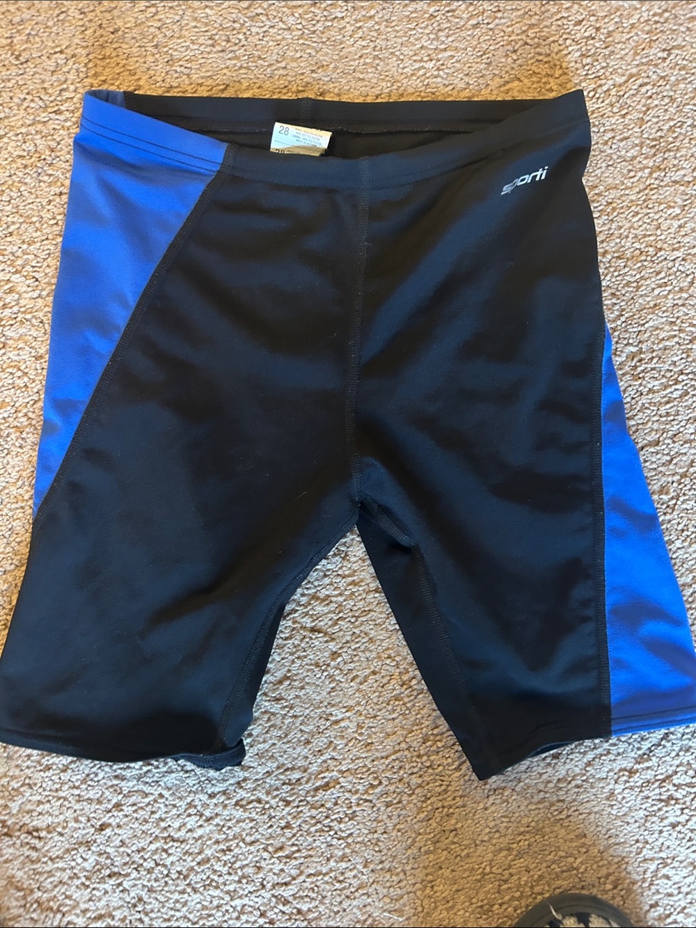 Sporti Boys' Black and Blue Jammer Swim Shorts